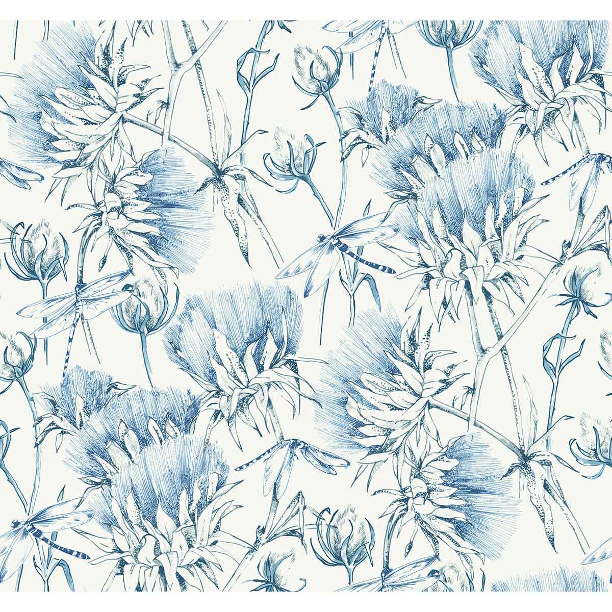 Mariell Blue Dragonfly Wallpaper - York Wallcoverings - 2973-90403 - York Wallcoverings Wallpaper