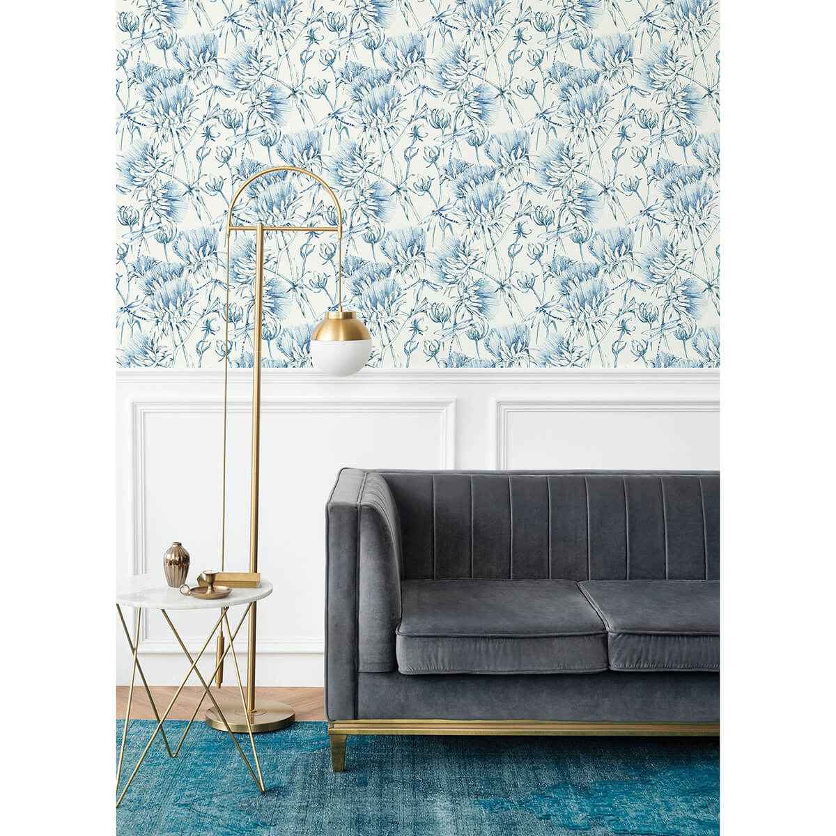Mariell Blue Dragonfly Wallpaper - York Wallcoverings - 2973-90403 - York Wallcoverings Wallpaper