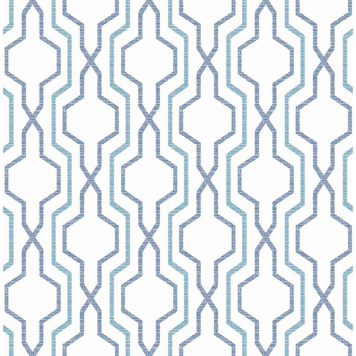 Rion Blue Trellis Wallpaper - York Wallcoverings - 2973-90601
