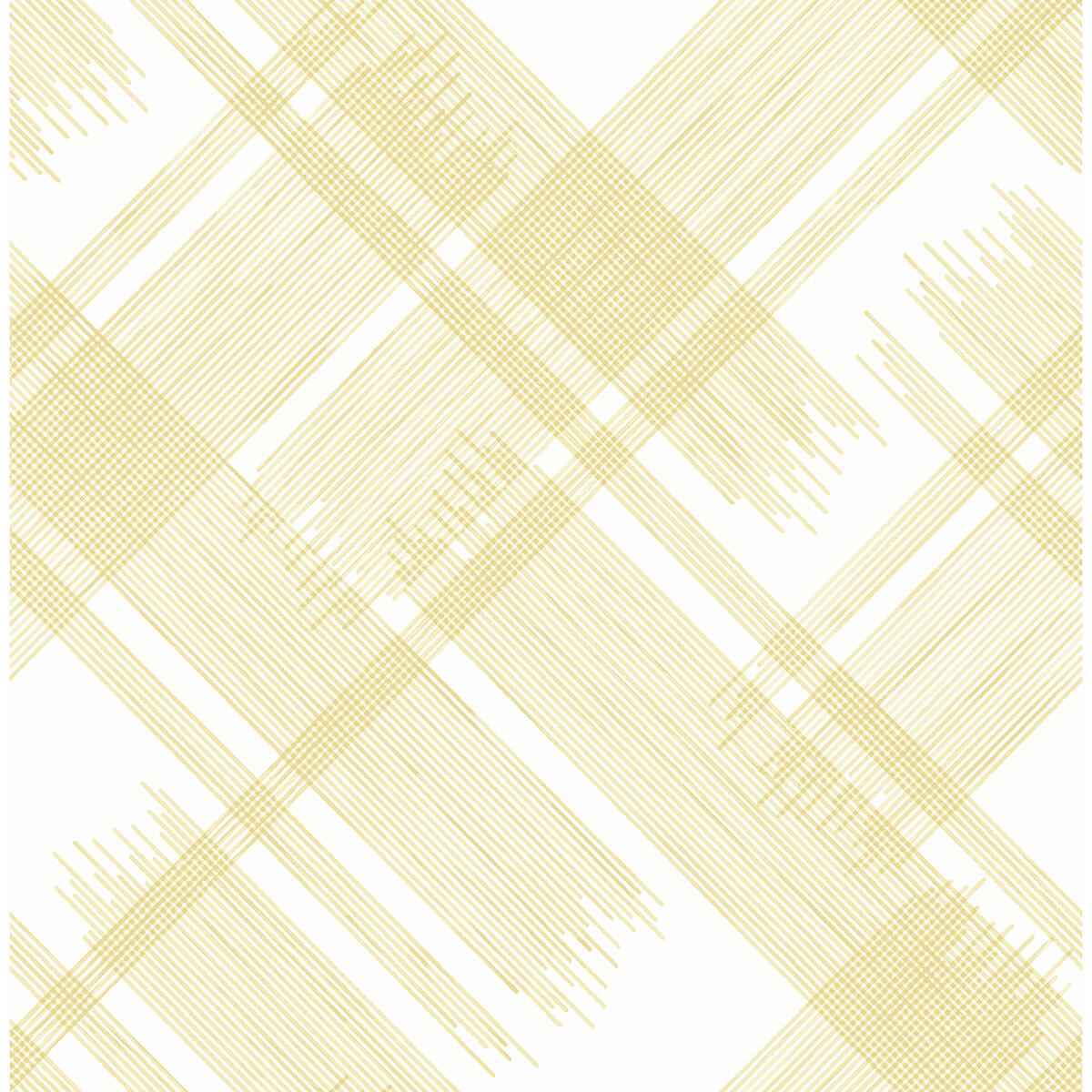 Zag Yellow Modern Plaid Wallpaper - York Wallcoverings - 2973-90701