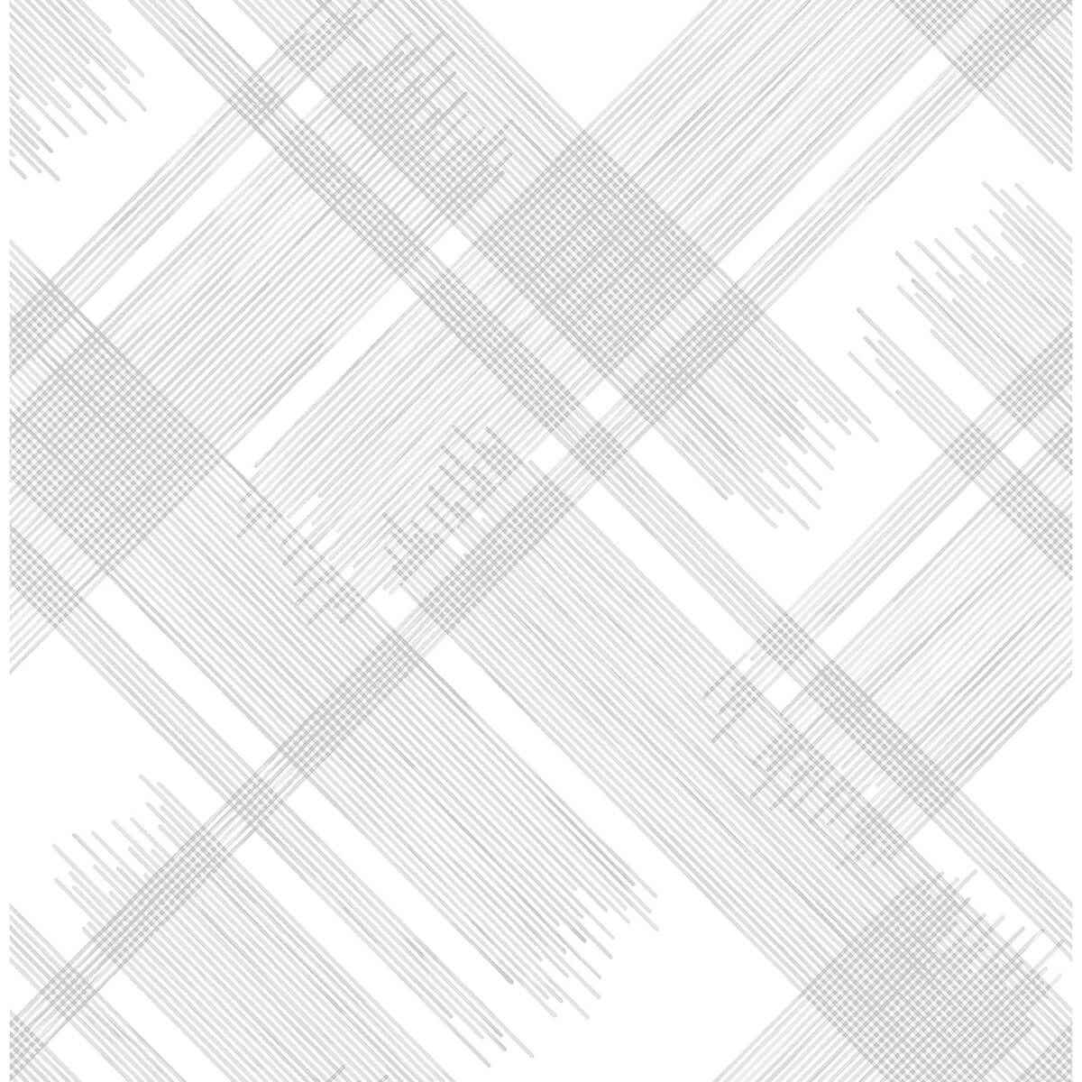 Zag Grey Modern Plaid Wallpaper - York Wallcoverings - 2973-90704 - York Wallcoverings Wallpaper