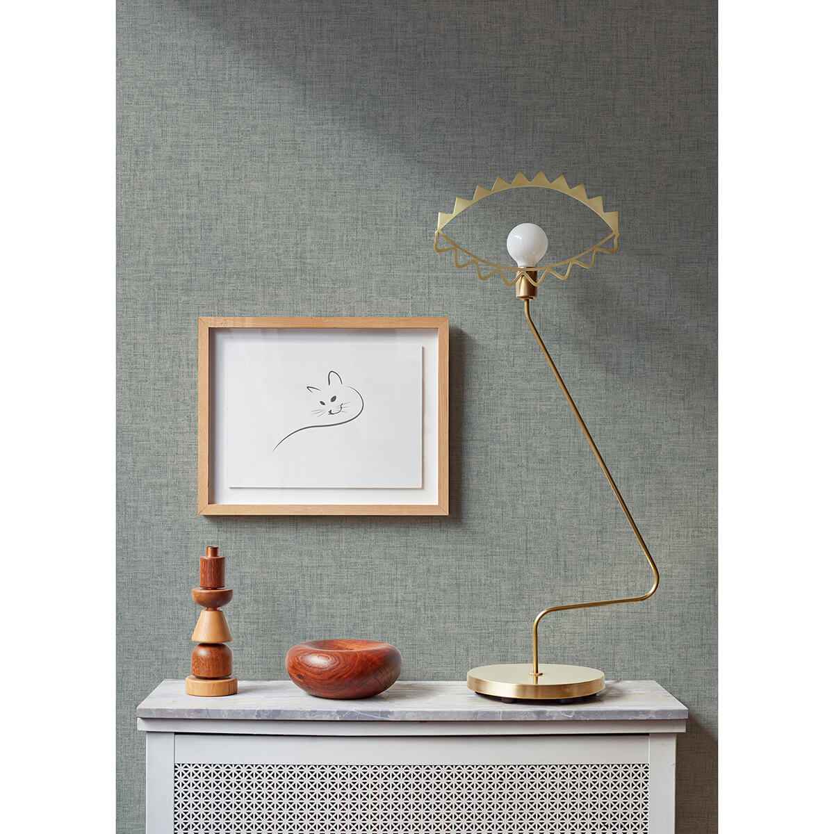 Bentley Slate Faux Linen Wallpaper - York Wallcoverings - 2973-90914 - York Wallcoverings Wallpaper