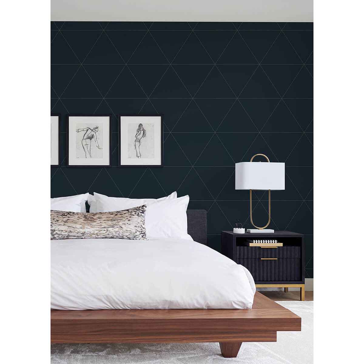 Twilight Black Geometric Wallpaper - York Wallcoverings - 2973-91011 - York Wallcoverings Wallpaper