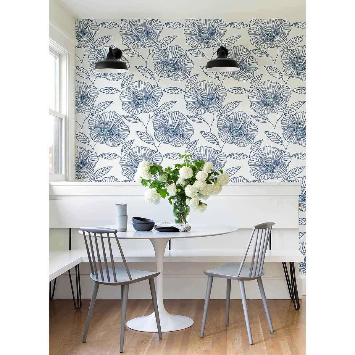 Mythic Blue Floral Wallpaper - York Wallcoverings - 2973-91135 - York Wallcoverings Wallpaper