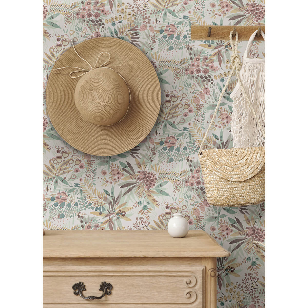 teal-peach-naupaka-peel-and-stick-wallpaper-york-wallcoverings-nus4309 - York Wallcoverings Wallpaper