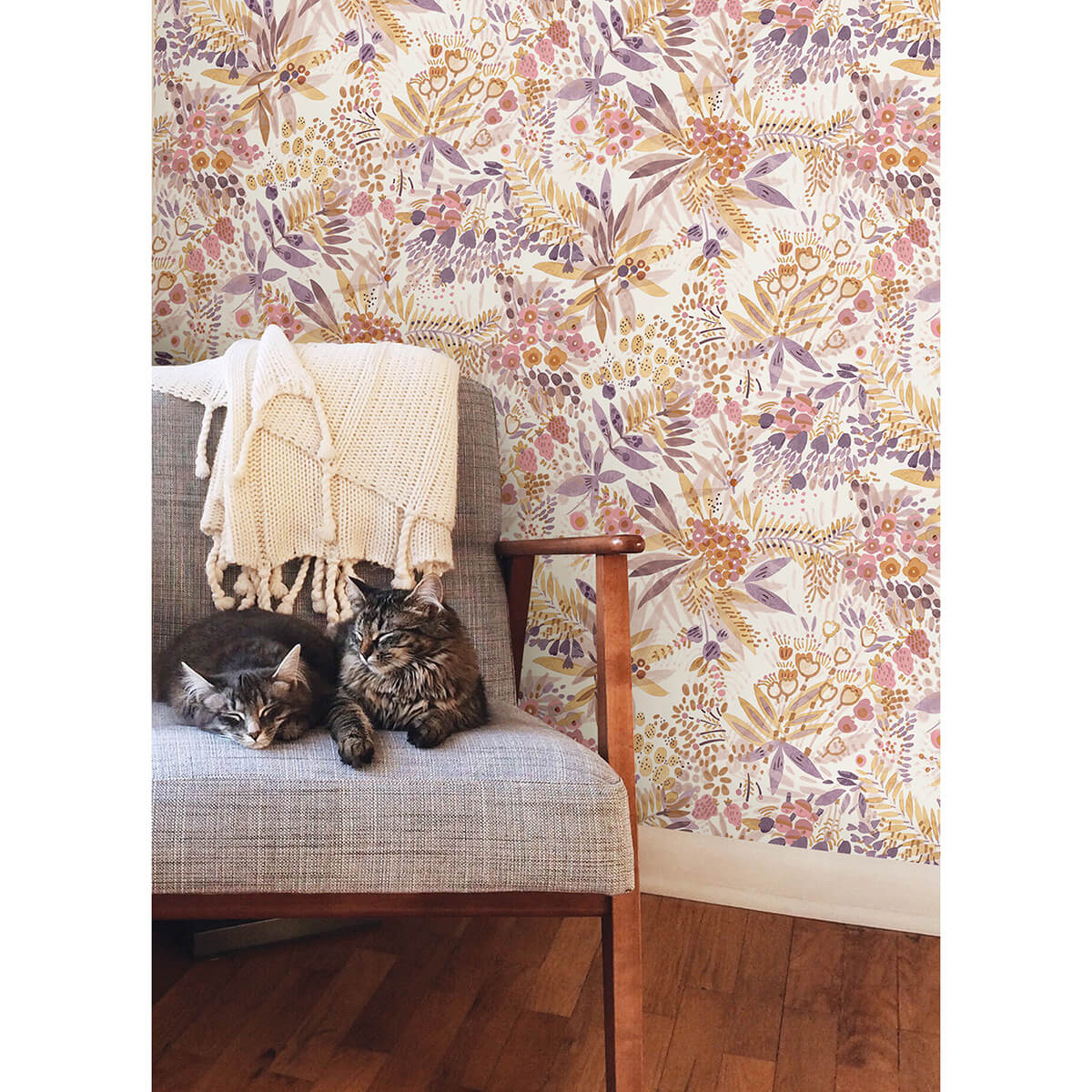 plum-ochre-naupaka-peel-and-stick-wallpaper-york-wallcoverings-nus4310 - York Wallcoverings Wallpaper