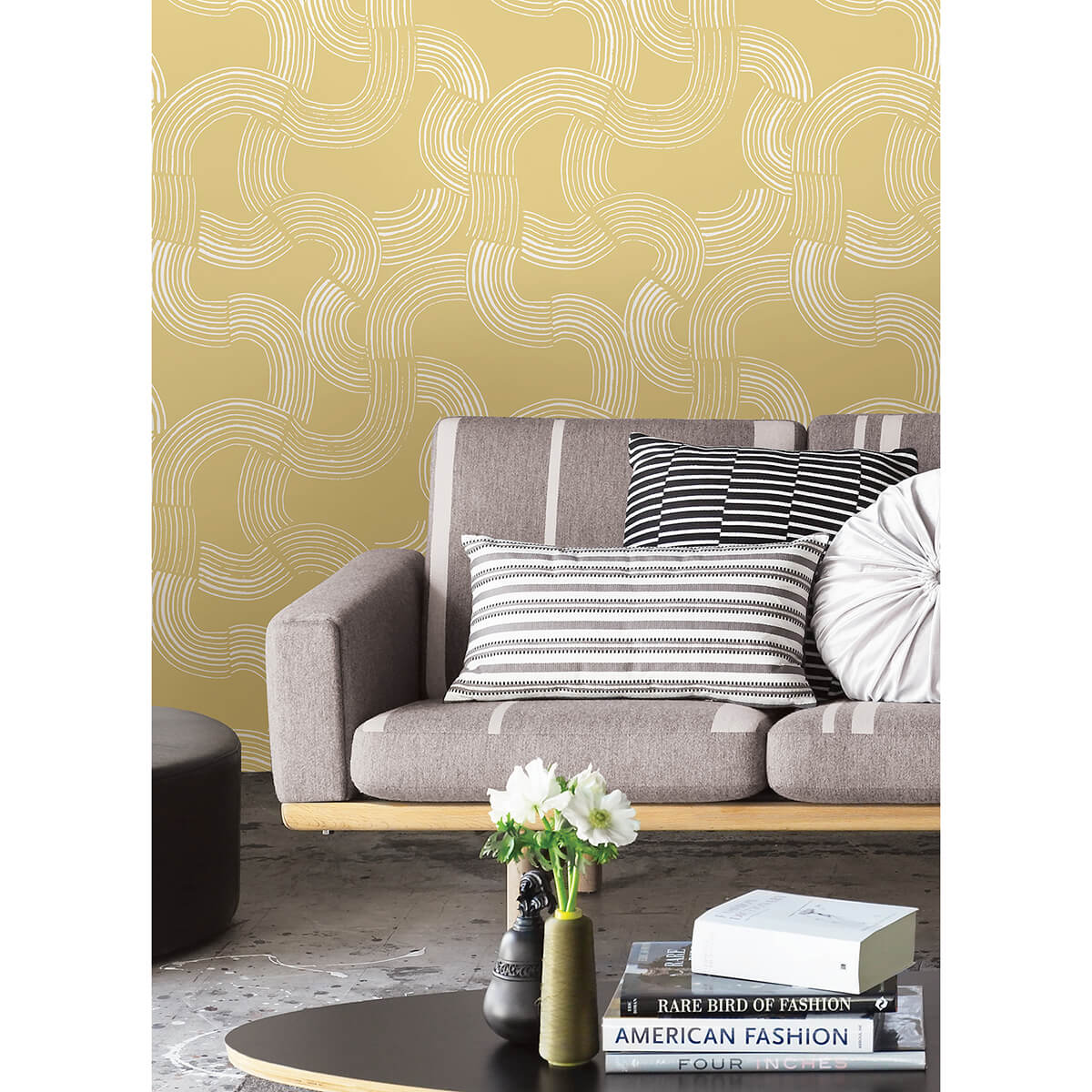 mustard-hokime-peel-and-stick-wallpaper-york-wallcoverings-nus4317 - York Wallcoverings Wallpaper