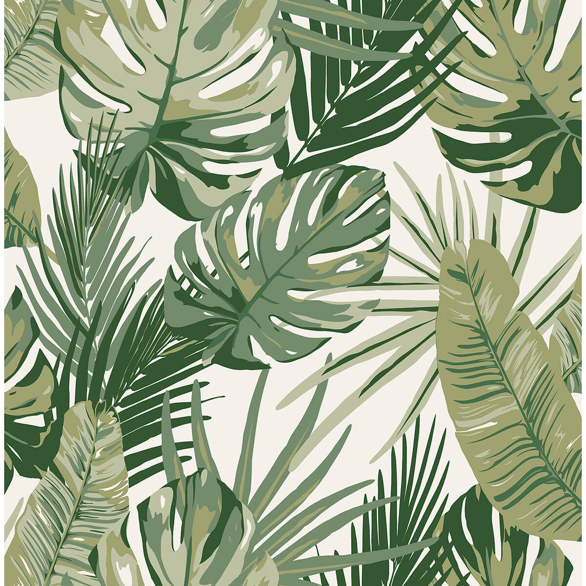 green-palmero-leaf-peel-and-stick-wallpaper-york-wallcoverings-rzs4520 - York Wallcoverings Wallpaper