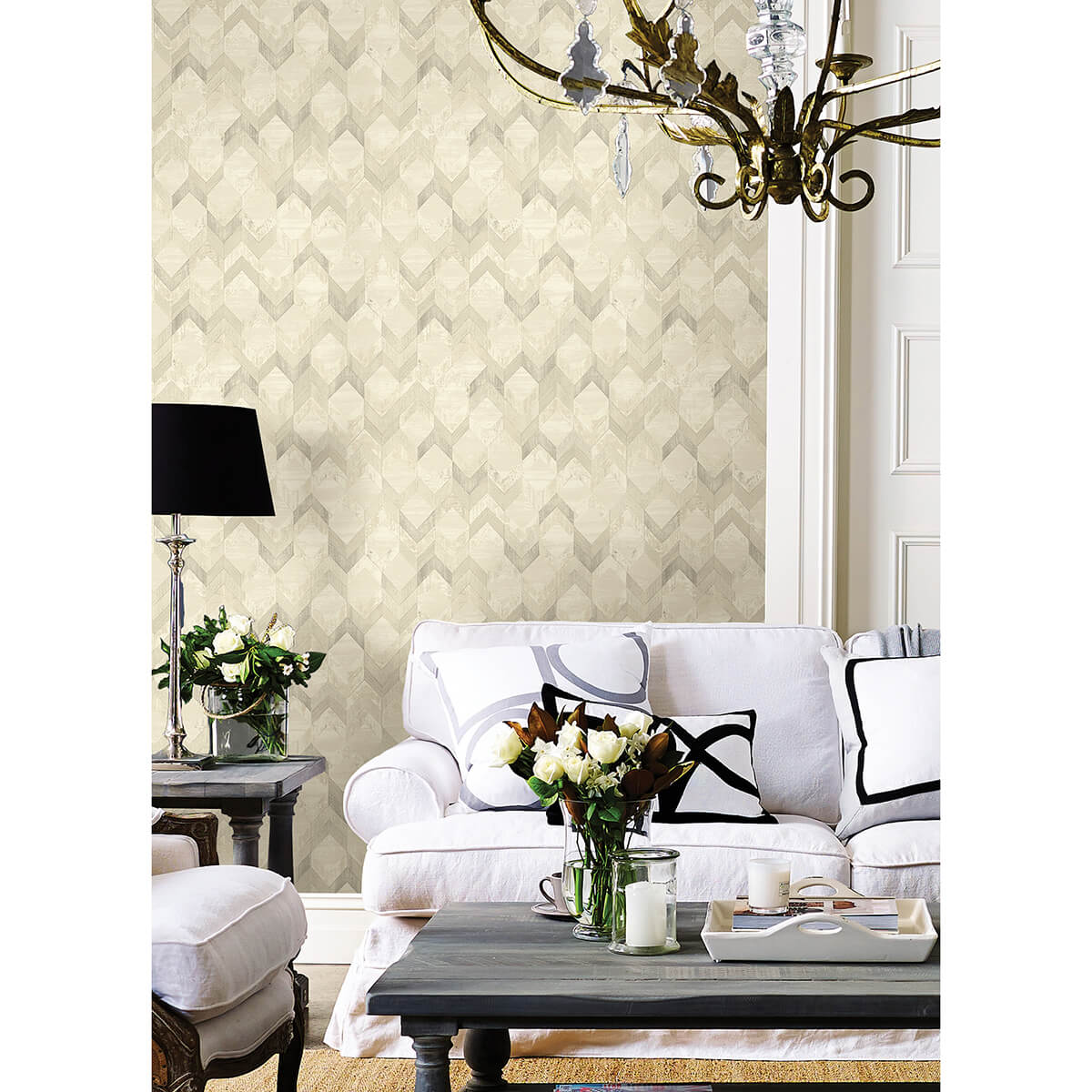 gold-greer-chevron-peel-and-stick-wallpaper-york-wallcoverings-rzs4529 - York Wallcoverings Wallpaper