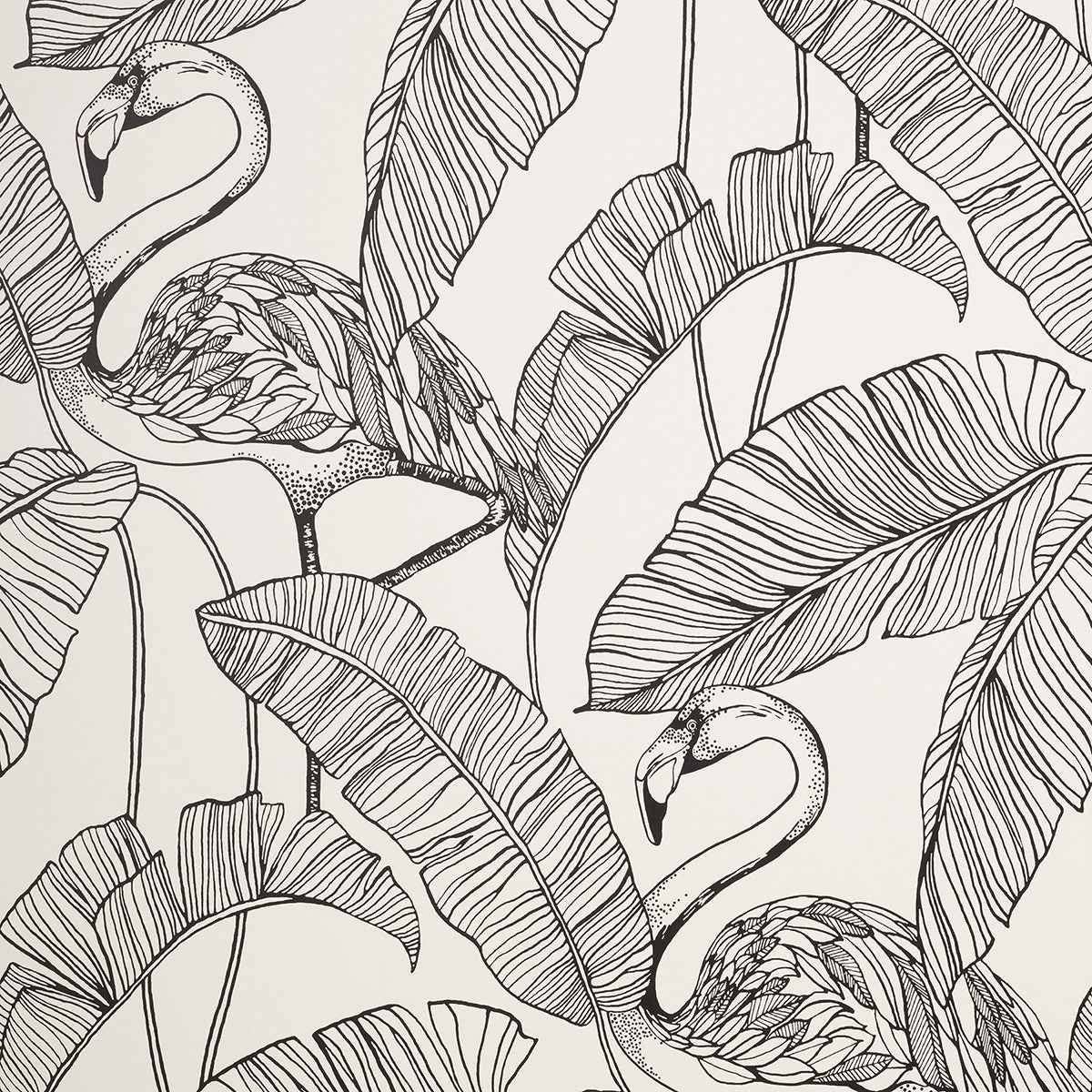 Mulholland White Flamingo Wallpaper - York Wallcoverings - FD42944 - York Wallcoverings Wallpaper