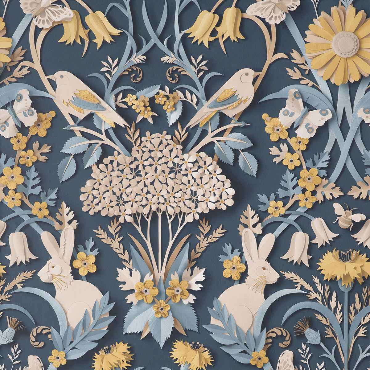 Fae Navy Woodland Wallpaper - York Wallcoverings - FD42950 - York Wallcoverings Wallpaper