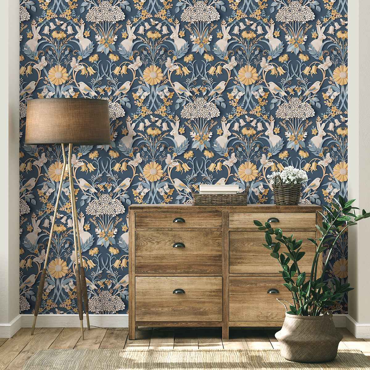 Fae Navy Woodland Wallpaper - York Wallcoverings - FD42950 - York Wallcoverings Wallpaper