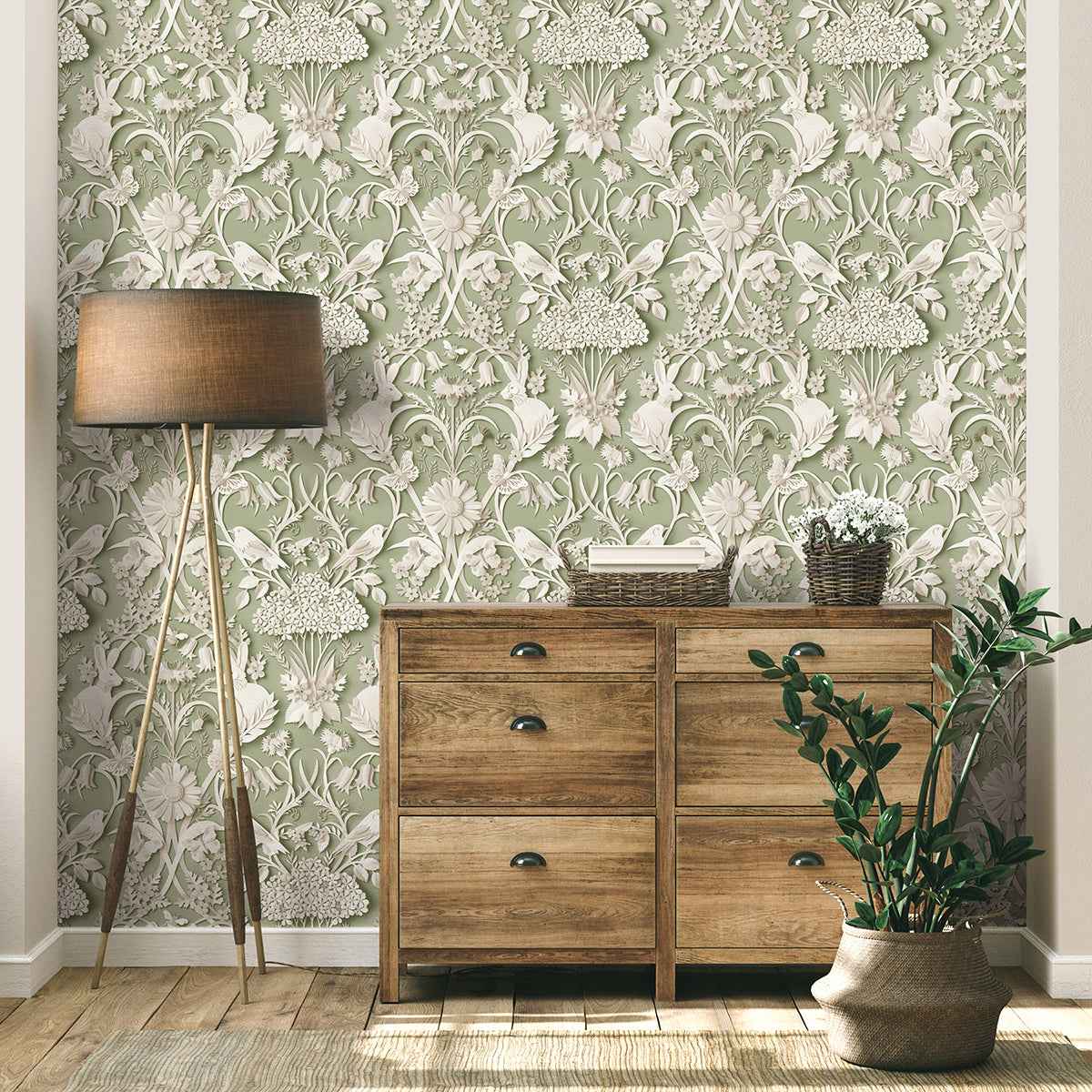 Fae Sage Woodland Wallpaper - York Wallcoverings - FD42951 - York Wallcoverings Wallpaper
