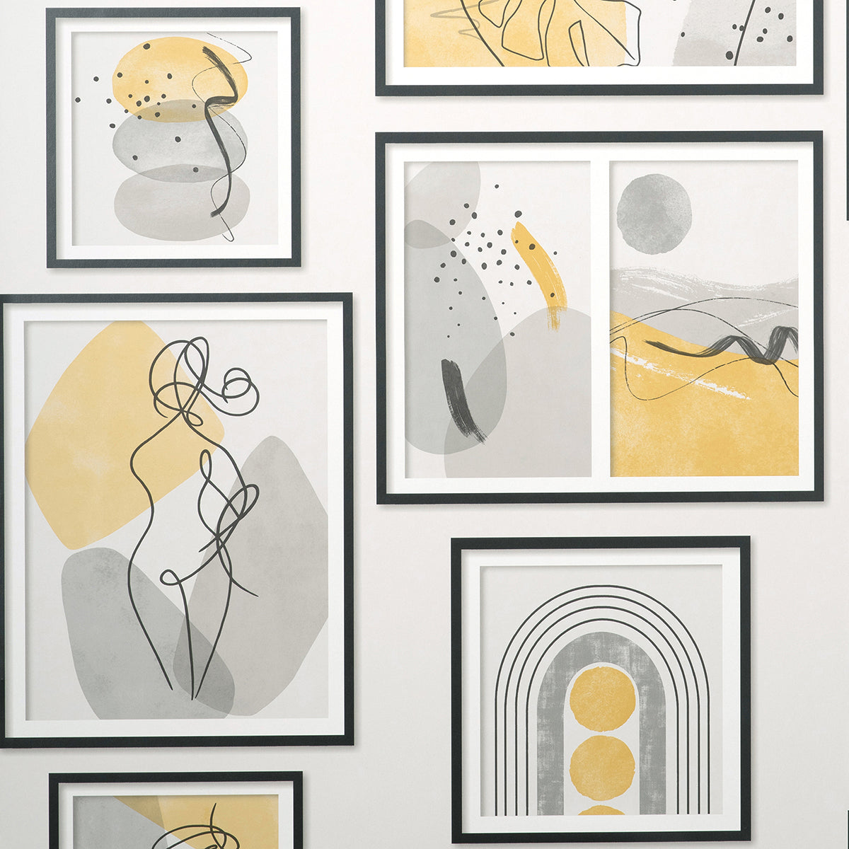 krasner-mustard-gallery-wallpaper-york-wallcoverings-m1712 - York Wallcoverings Wallpaper