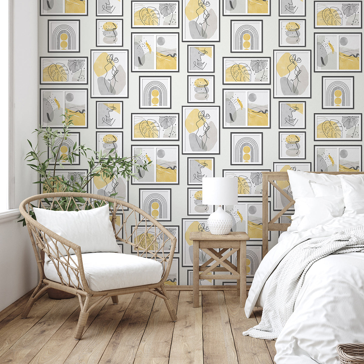 krasner-mustard-gallery-wallpaper-york-wallcoverings-m1712 - York Wallcoverings Wallpaper