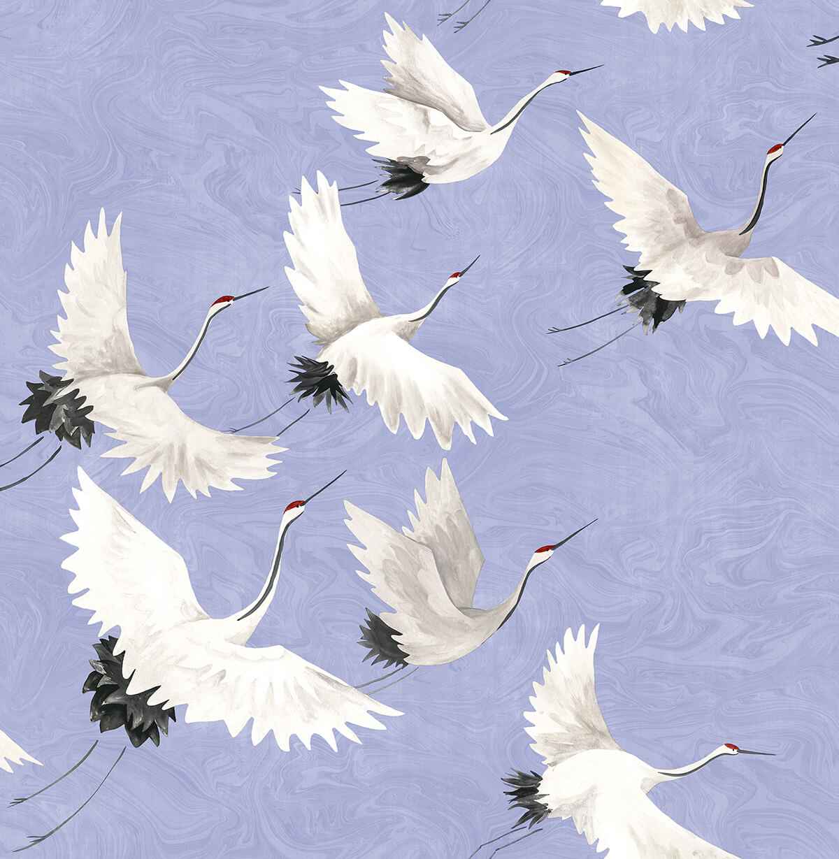 Hydrangea Halcyon Birds Peel and Stick Wallpaper - York Wallcoverings - NUS4622
