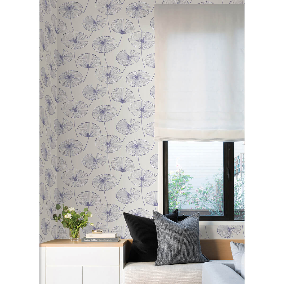periwinkle-aya-flower-peel-and-stick-wallpaper-york-wallcoverings-nus4625 - York Wallcoverings Wallpaper