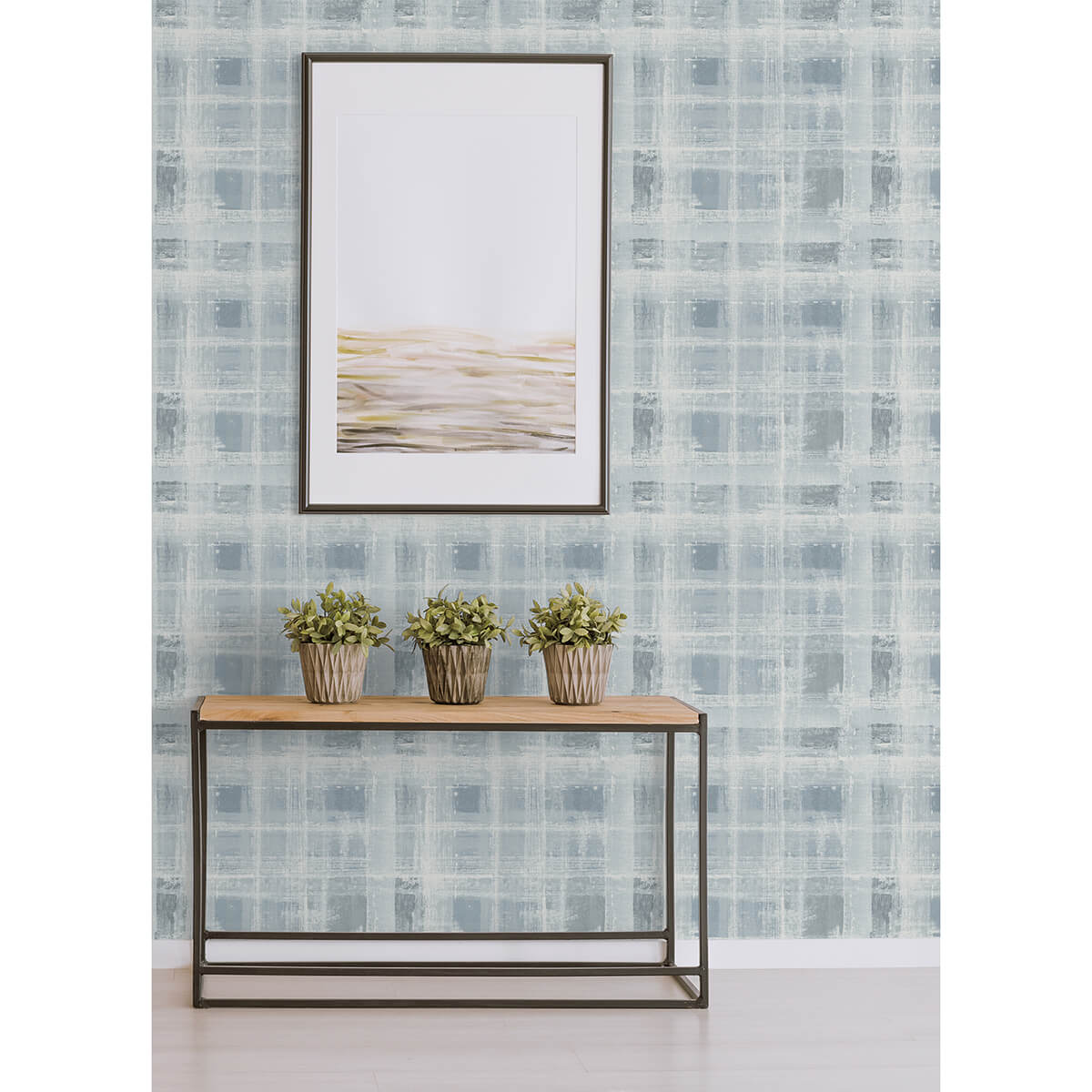 blue-stuart-plaid-plaid-peel-and-stick-wallpaper-york-wallcoverings-sls4294 - York Wallcoverings Wallpaper