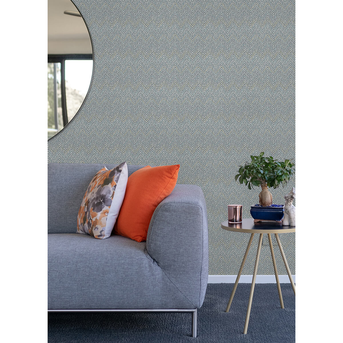 grey-blue-alden-chevron-chevron-peel-and-stick-wallpaper-york-wallcoverings-sls4295 - York Wallcoverings Wallpaper