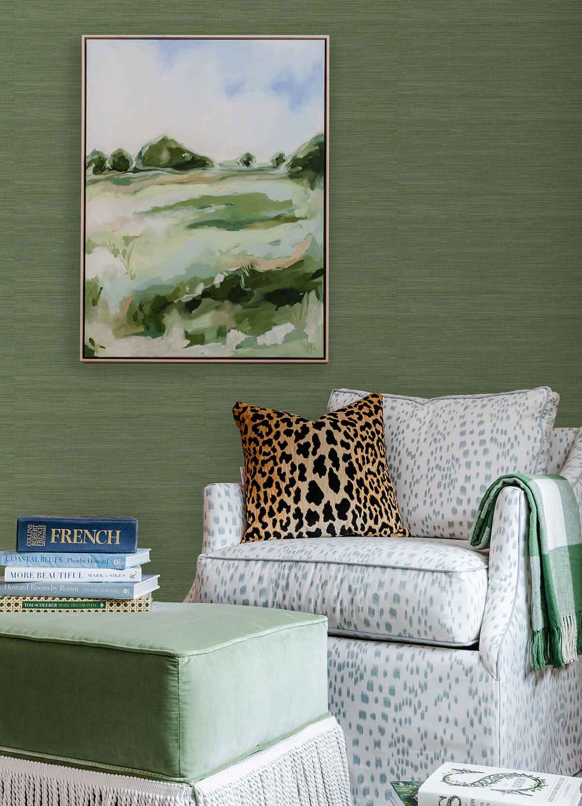 Hunter Green Classic Faux Grasscloth - York Wallcoverings - SSS4576 - York Wallcoverings Wallpaper