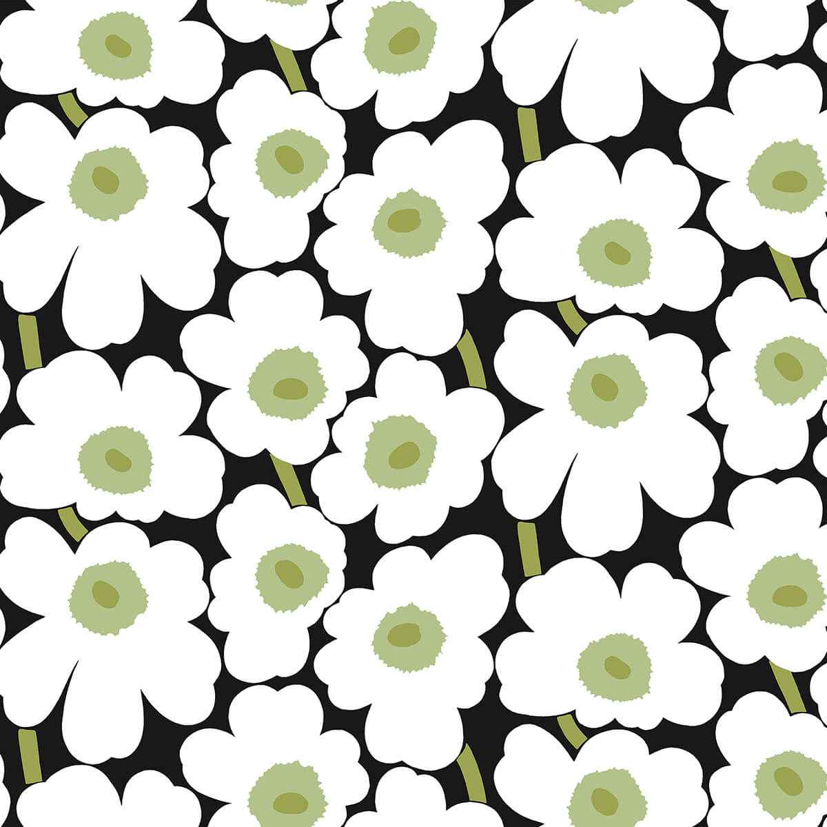 Black Pieni Unikko Peel and Stick Wallpaper - York Wallcoverings - MKS4494