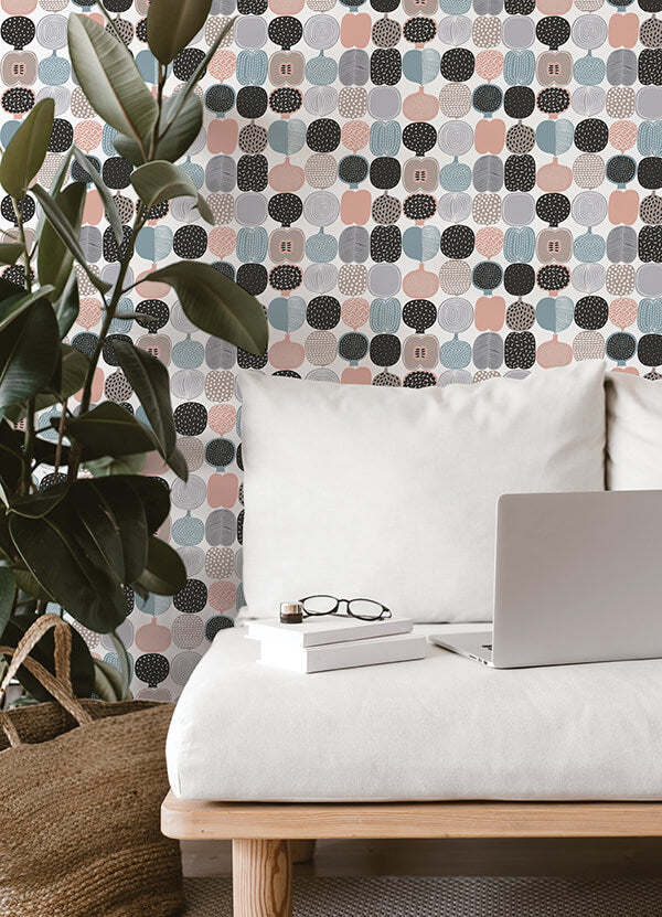 pink-and-grey-kompotti-peel-and-stick-wallpaper-york-wallcoverings-mks4500 - York Wallcoverings Wallpaper