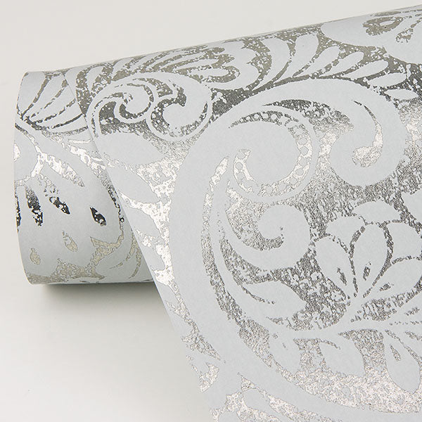artemis-silver-damask-wallpaper-york-wallcoverings-2976-86443 - York Wallcoverings Wallpaper