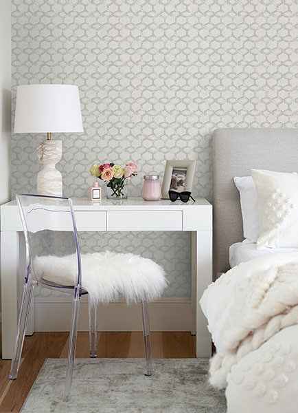 Besi Silver Tiled Wallpaper - York Wallcoverings - 2976-86538 - York Wallcoverings Wallpaper