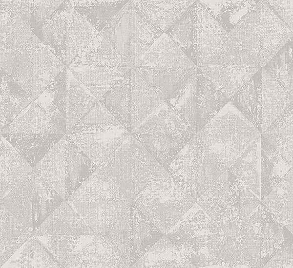 Demir Grey Distressed Geometric Wallpaper - York Wallcoverings - 2976-86554 - York Wallcoverings Wallpaper