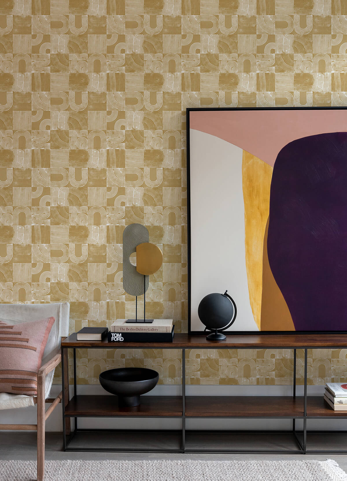 yellow-vaughn-geometric-peel-and-stick-wallpaper-york-wallcoverings-nus4631 - York Wallcoverings Wallpaper