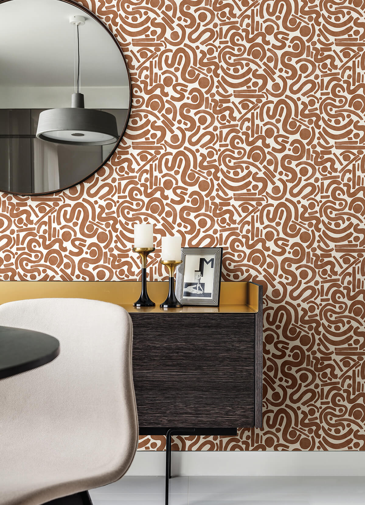 terracotta-edie-geometric-peel-and-stick-wallpaper-york-wallcoverings-nus4635 - York Wallcoverings Wallpaper