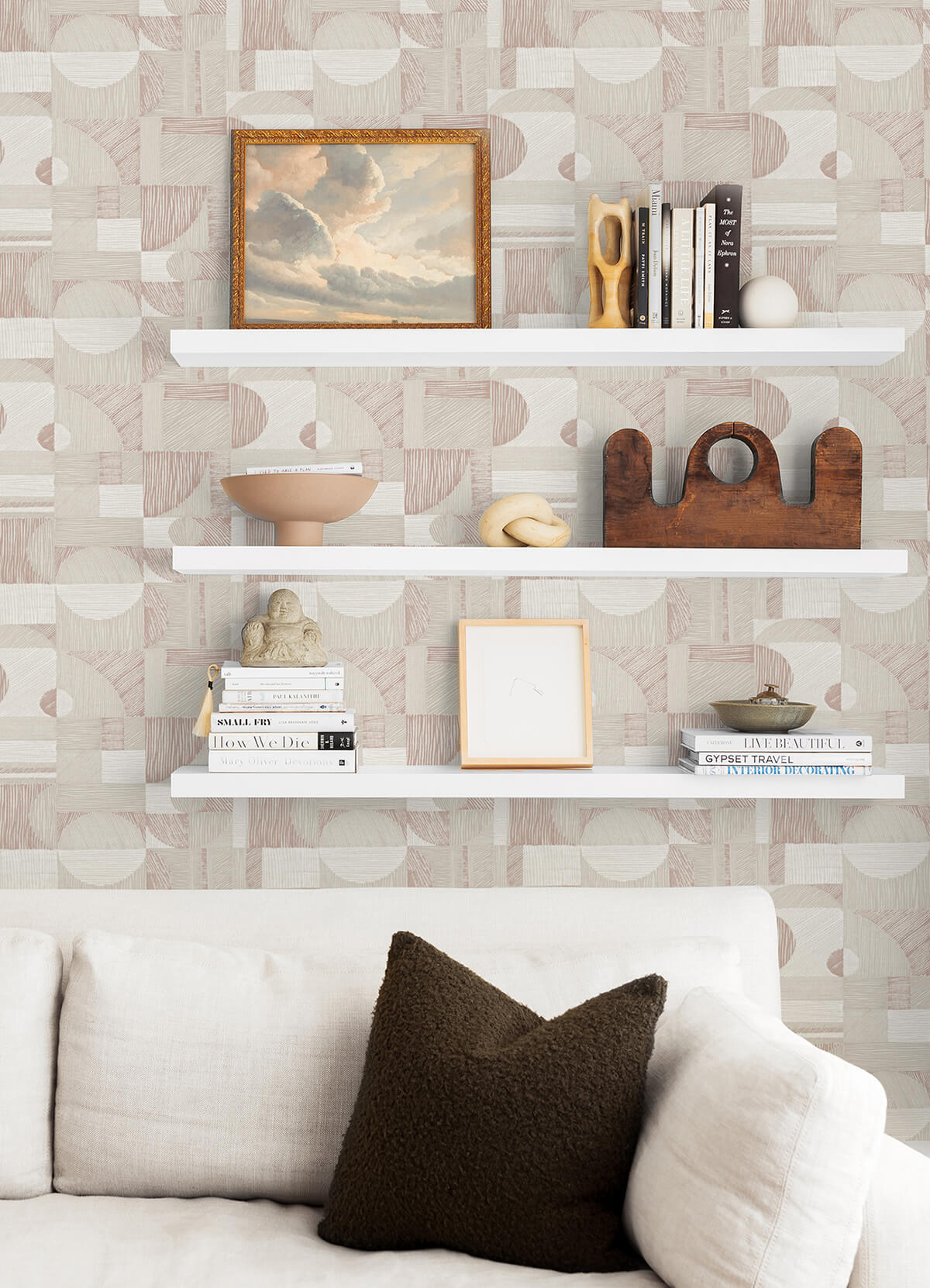 rose-gold-margo-geometric-peel-and-stick-wallpaper-york-wallcoverings-nus4640 - York Wallcoverings Wallpaper