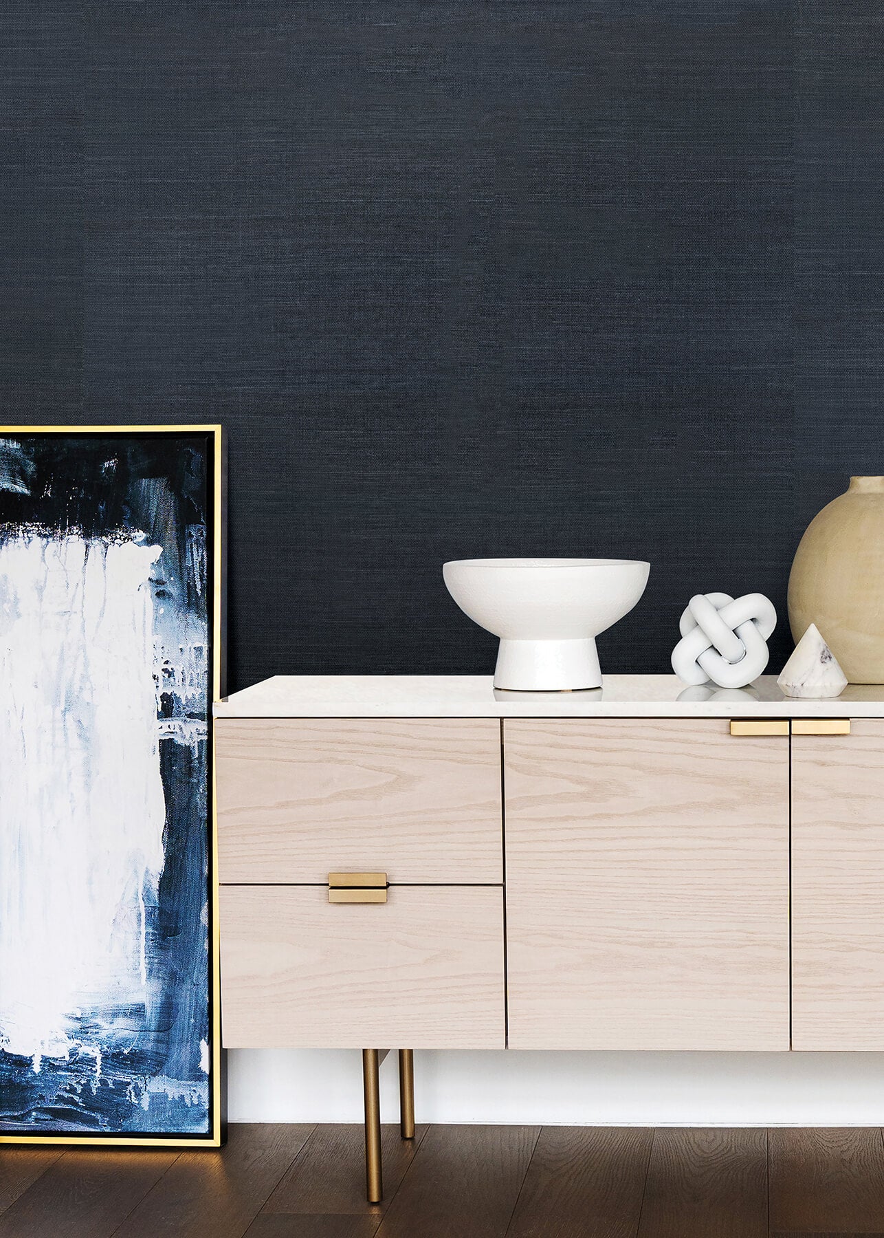 victoria-indigo-sisal-grasscloth-wallpaper-york-wallcoverings-2923-80015 - York Wallpaper Wallpaper