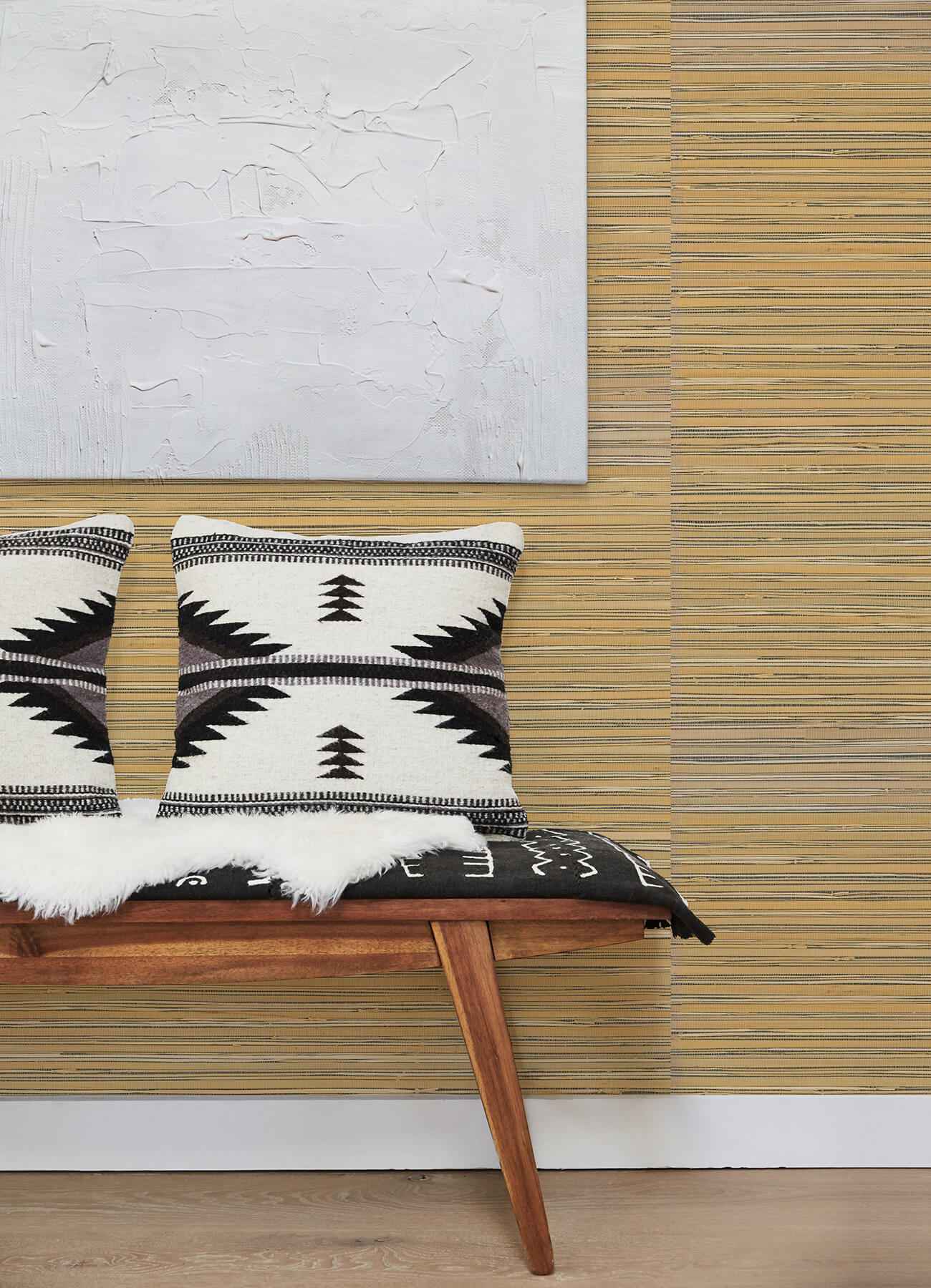 ushi-black-grasscloth-wallpaper-york-wallcoverings-2923-88048 - York Wallcoverings Wallpaper