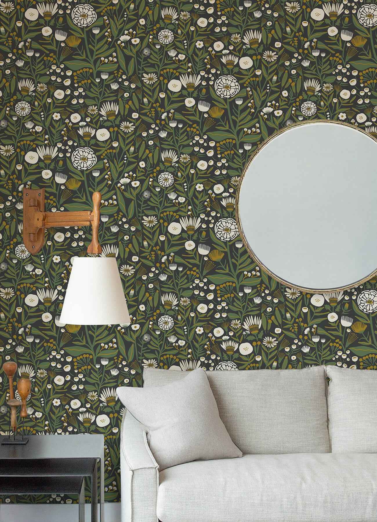Black Marigold Forest Flower Peel and Stick Wallpaper - York Wallcoverings - LDS4585 - York Wallcoverings Wallpaper