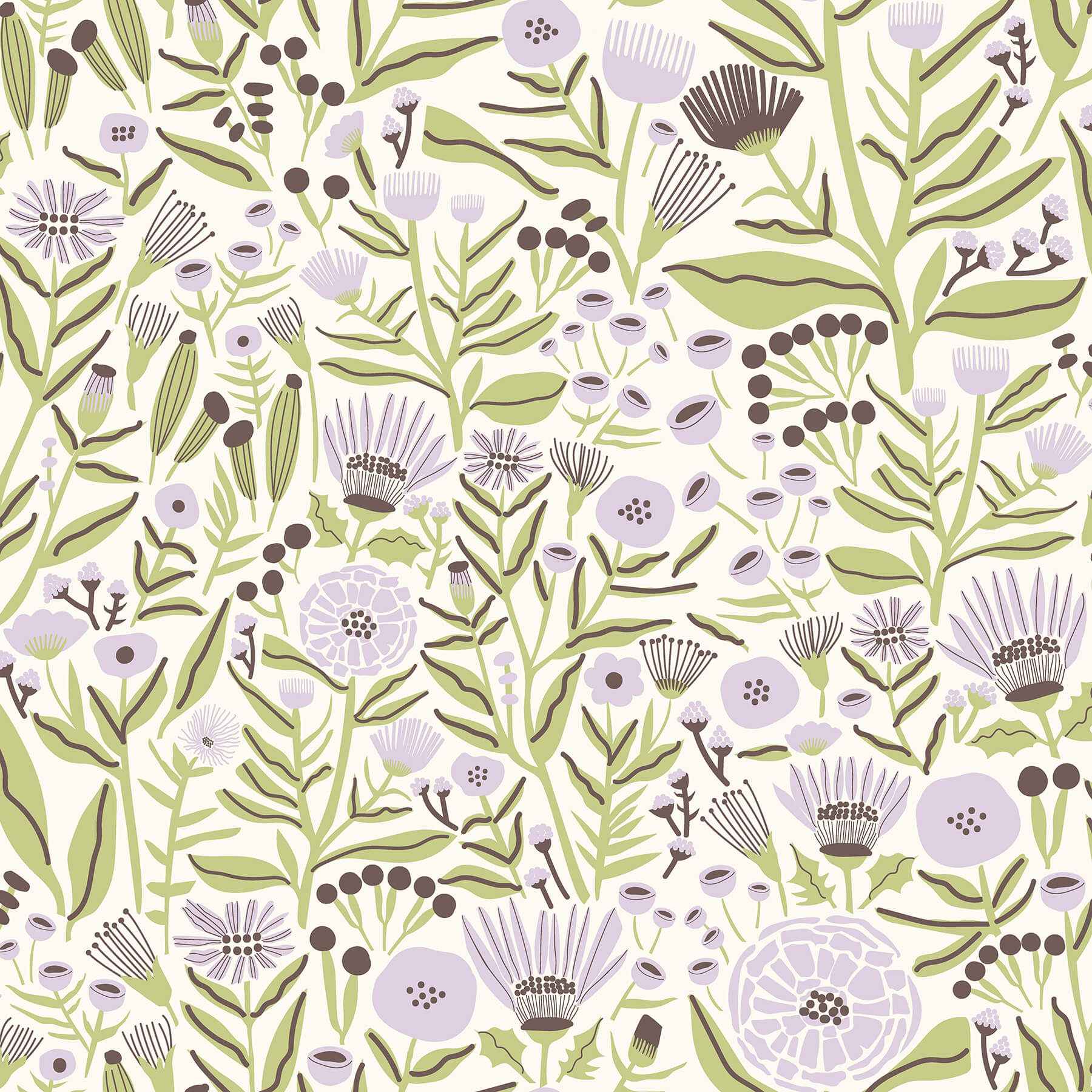 Lilac Marigold Forest Flower Peel and Stick Wallpaper - York Wallcoverings - LDS4588 - York Wallcoverings Wallpaper