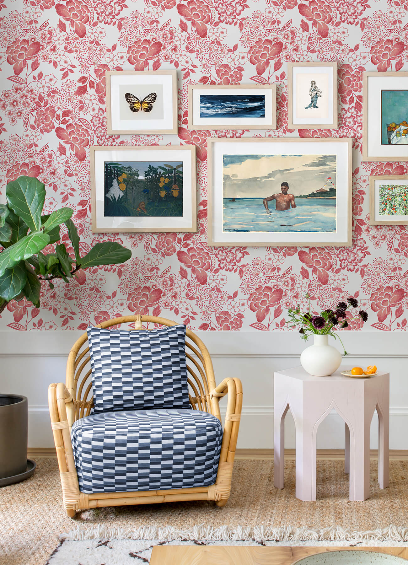 irina-coral-floral-blooms-wallpaper-york-wallcoverings-4081-26301 - York Wallpaper Wallpaper