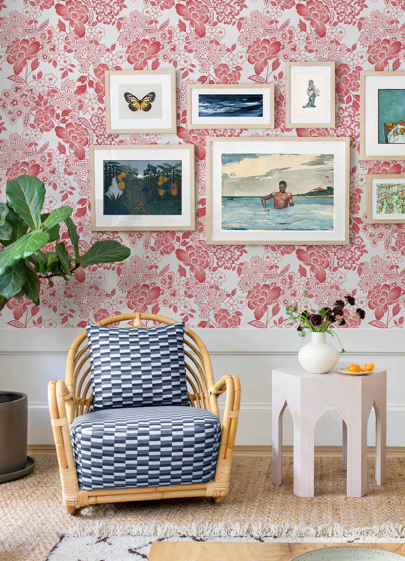 Irina Coral Floral Blooms Wallpaper - York Wallcoverings - 4081-26301 - York Wallcoverings Wallpaper