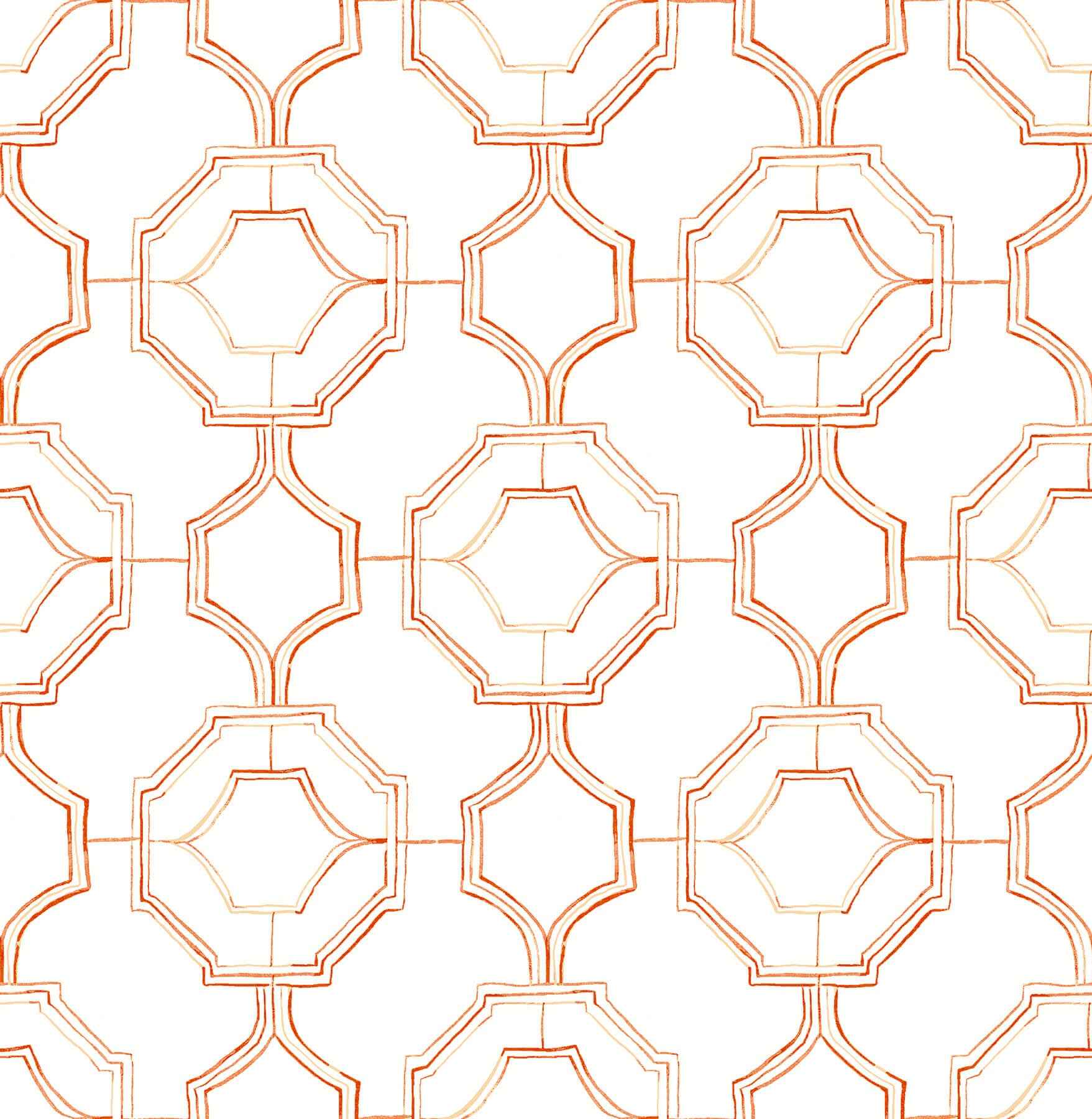 Gallina Orange Trellis Wallpaper - York Wallcoverings - 4081-26317 - York Wallcoverings Wallpaper