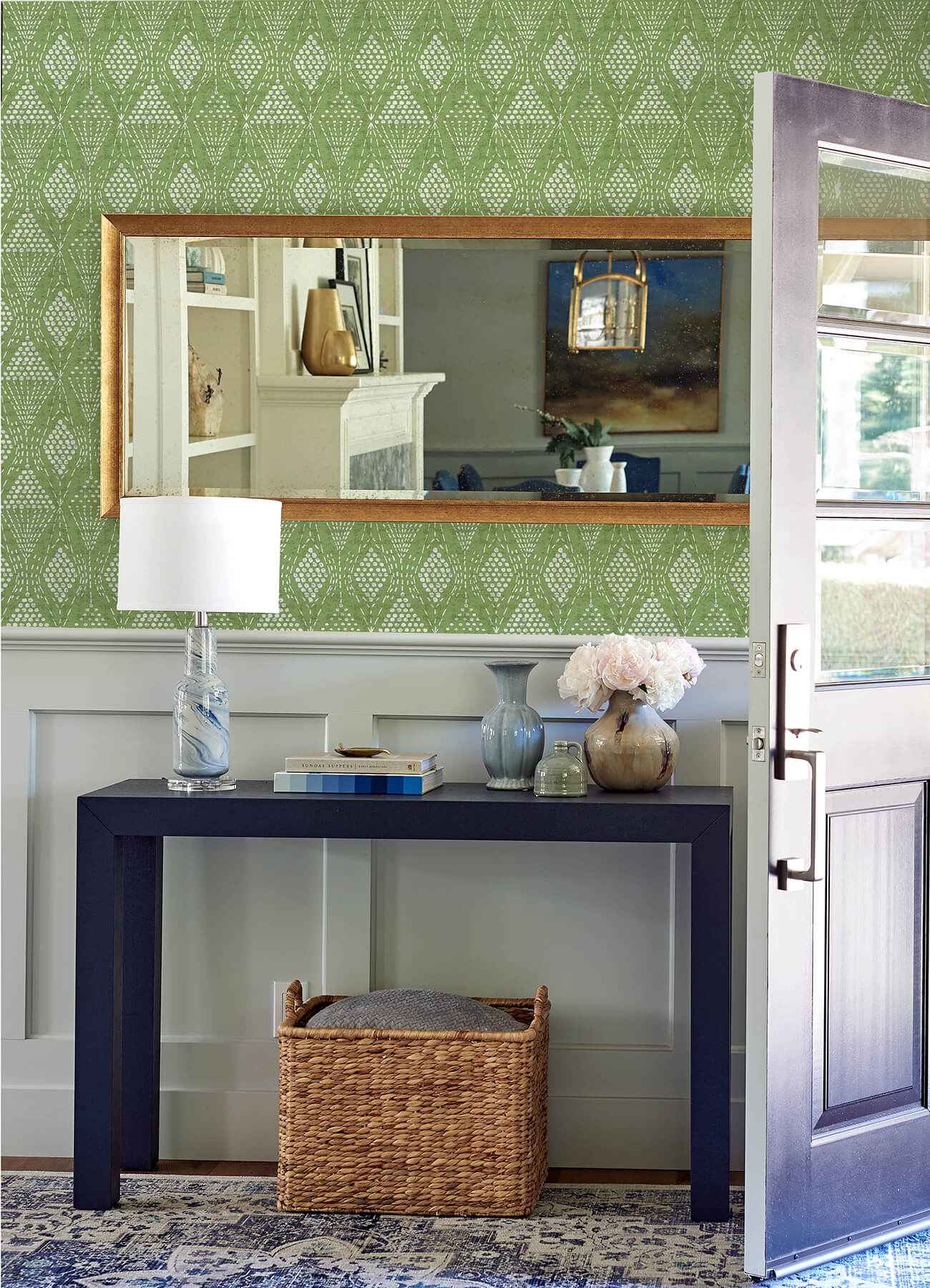 Grady Green Dotted Geometric Wallpaper - York Wallcoverings - 4081-26319 - York Wallcoverings Wallpaper