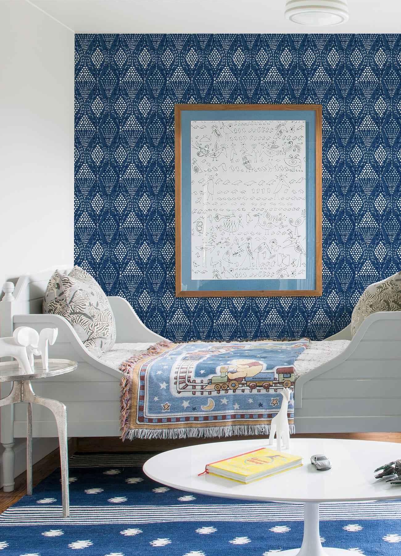 Grady Blue Dotted Geometric Wallpaper - York Wallcoverings - 4081-26320 - York Wallcoverings Wallpaper
