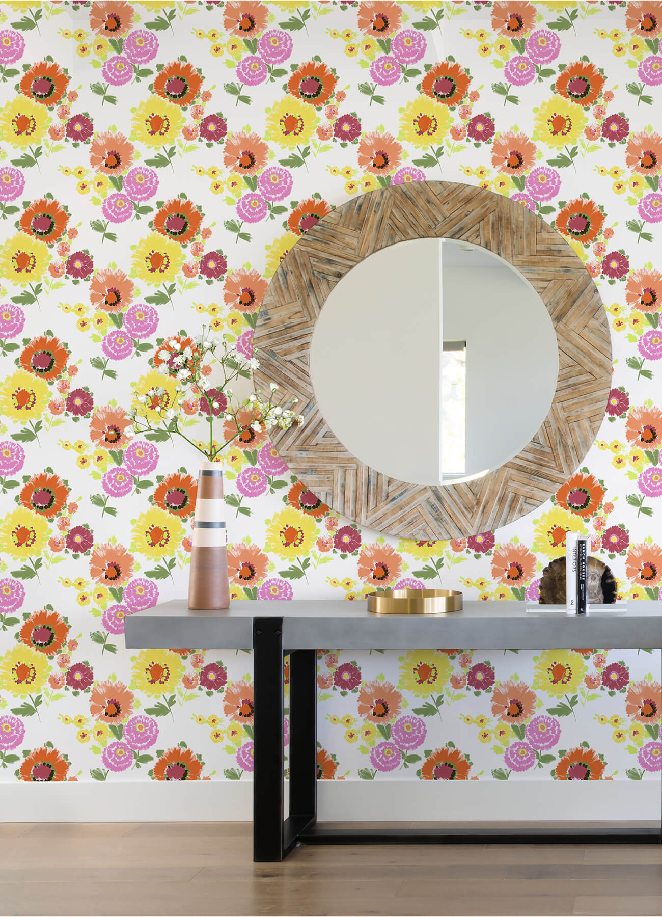 essie-yellow-painterly-floral-wallpaper-york-wallcoverings-4081-26323 - York Wallcoverings Wallpaper
