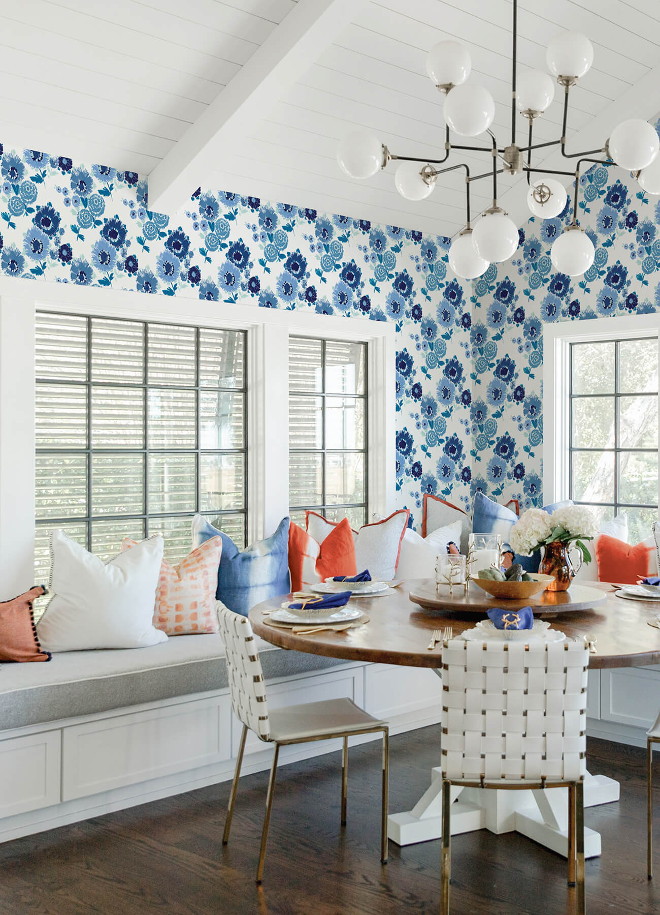 essie-blue-painterly-floral-wallpaper-york-wallcoverings-4081-26324 - York Wallcoverings Wallpaper