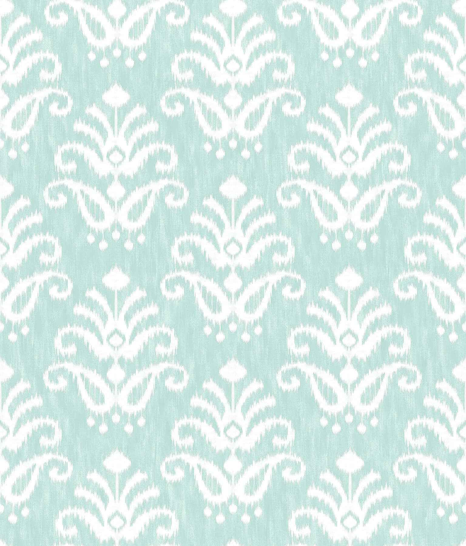 Keaton Aqua Medallion Wallpaper - York Wallcoverings - 4081-26327