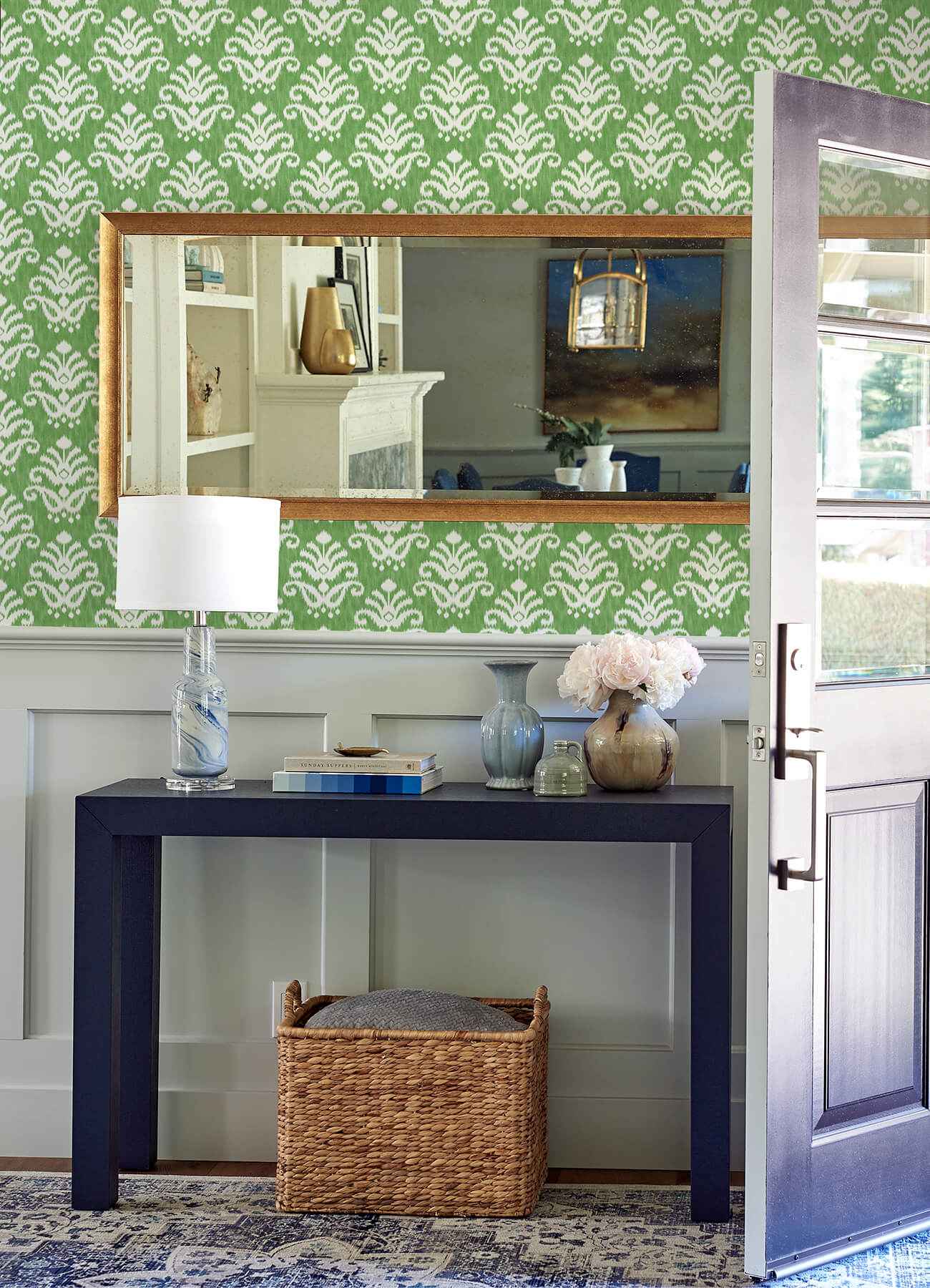 Keaton Green Medallion Wallpaper - York Wallcoverings - 4081-26331 - York Wallcoverings Wallpaper