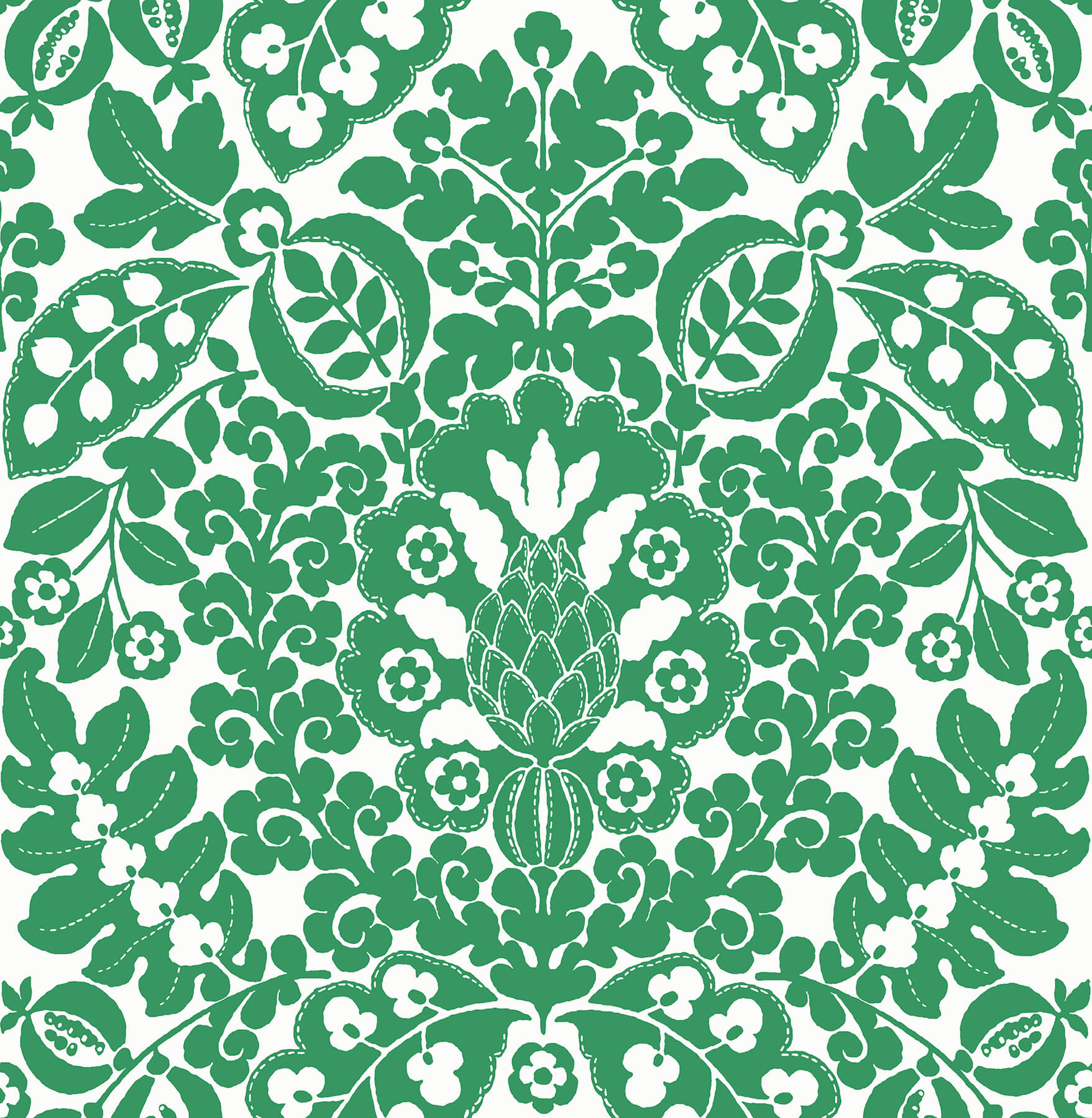 marni-green-fruit-damask-wallpaper-york-wallcoverings-4081-26333 - York Wallcoverings Wallpaper