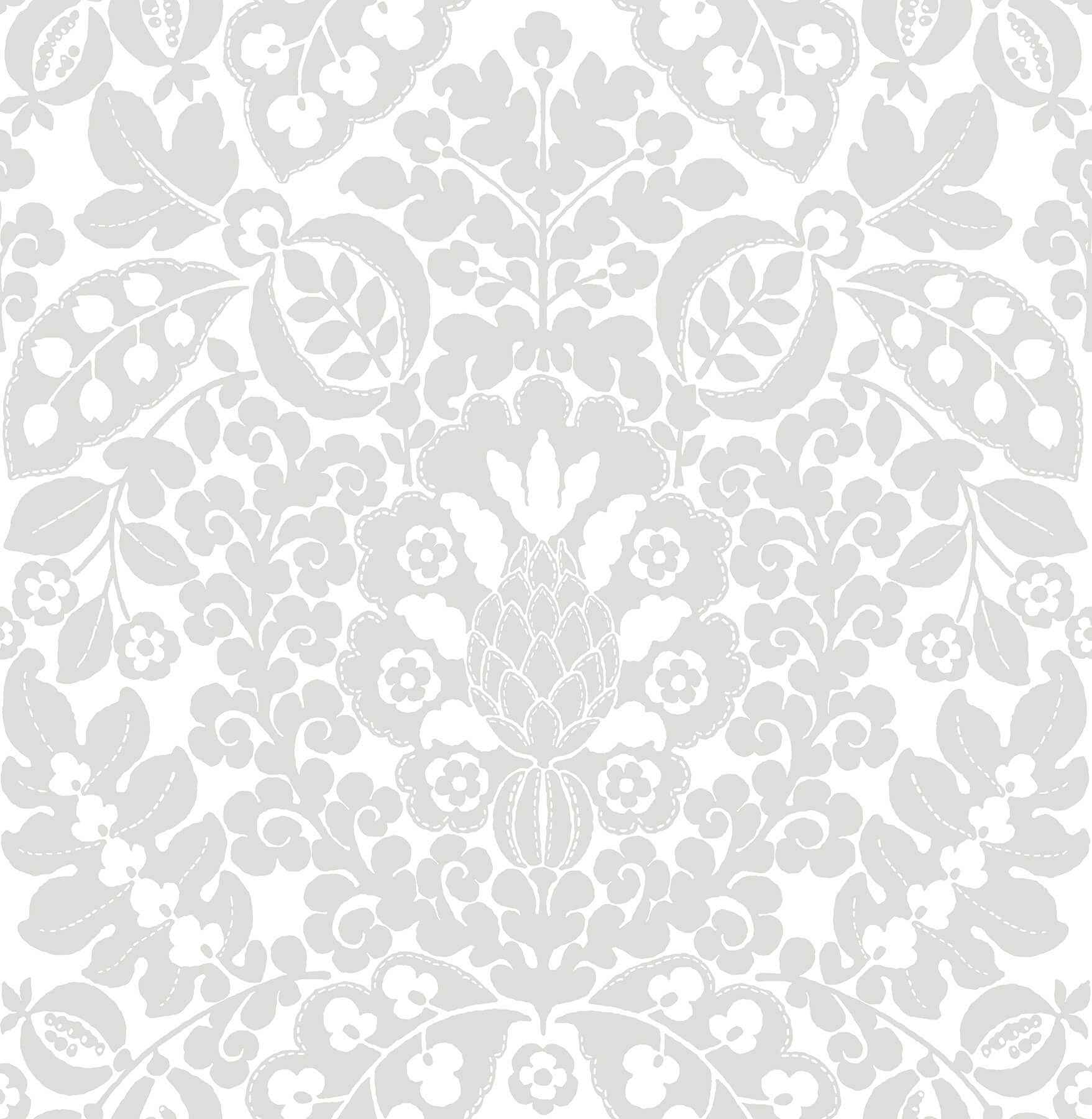 Marni Grey Fruit Damask Wallpaper - York Wallcoverings - 4081-26335 - York Wallcoverings Wallpaper