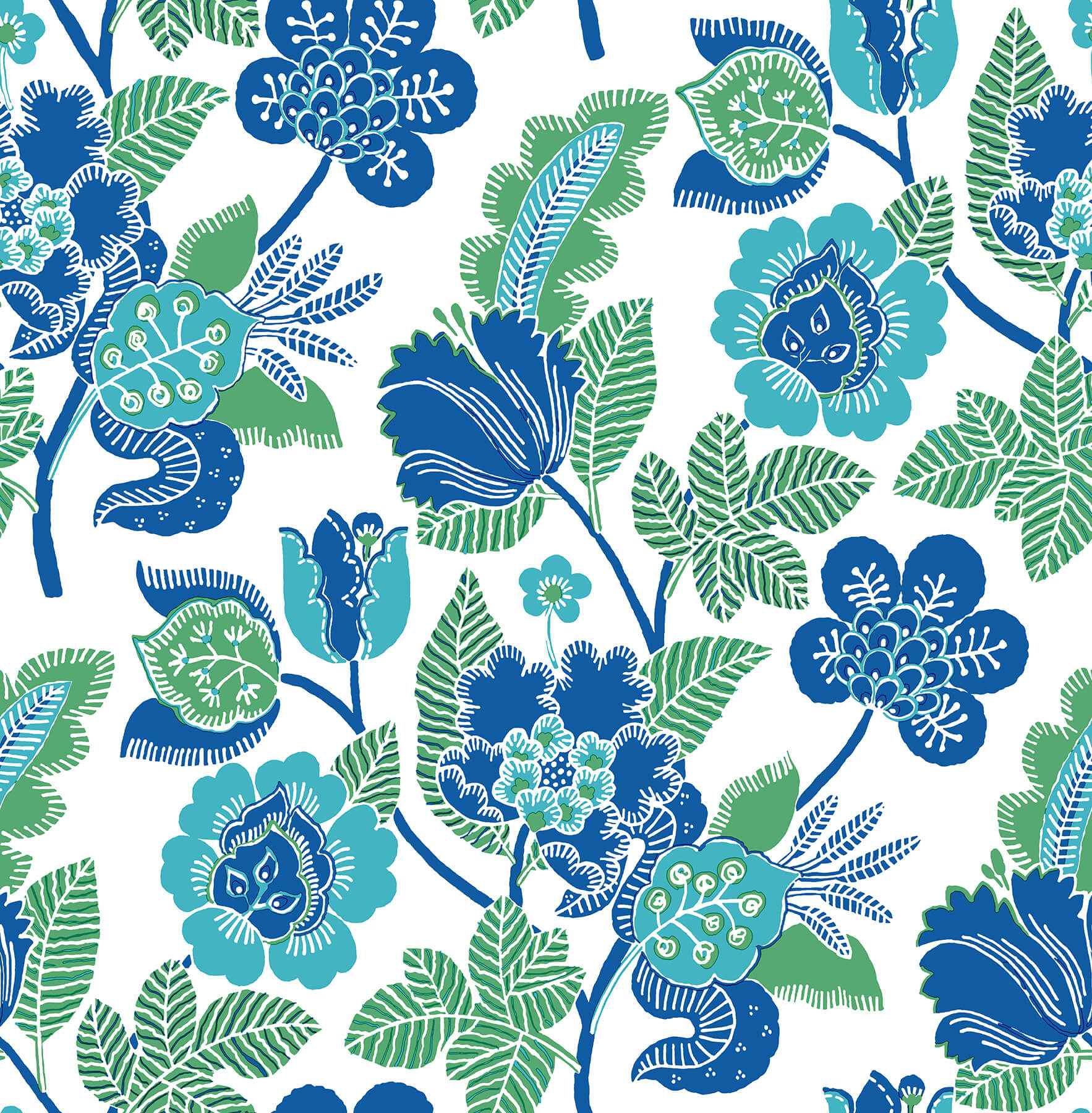 Jana Green Jacobean Wallpaper - York Wallcoverings - 4081-26339 - York Wallcoverings Wallpaper