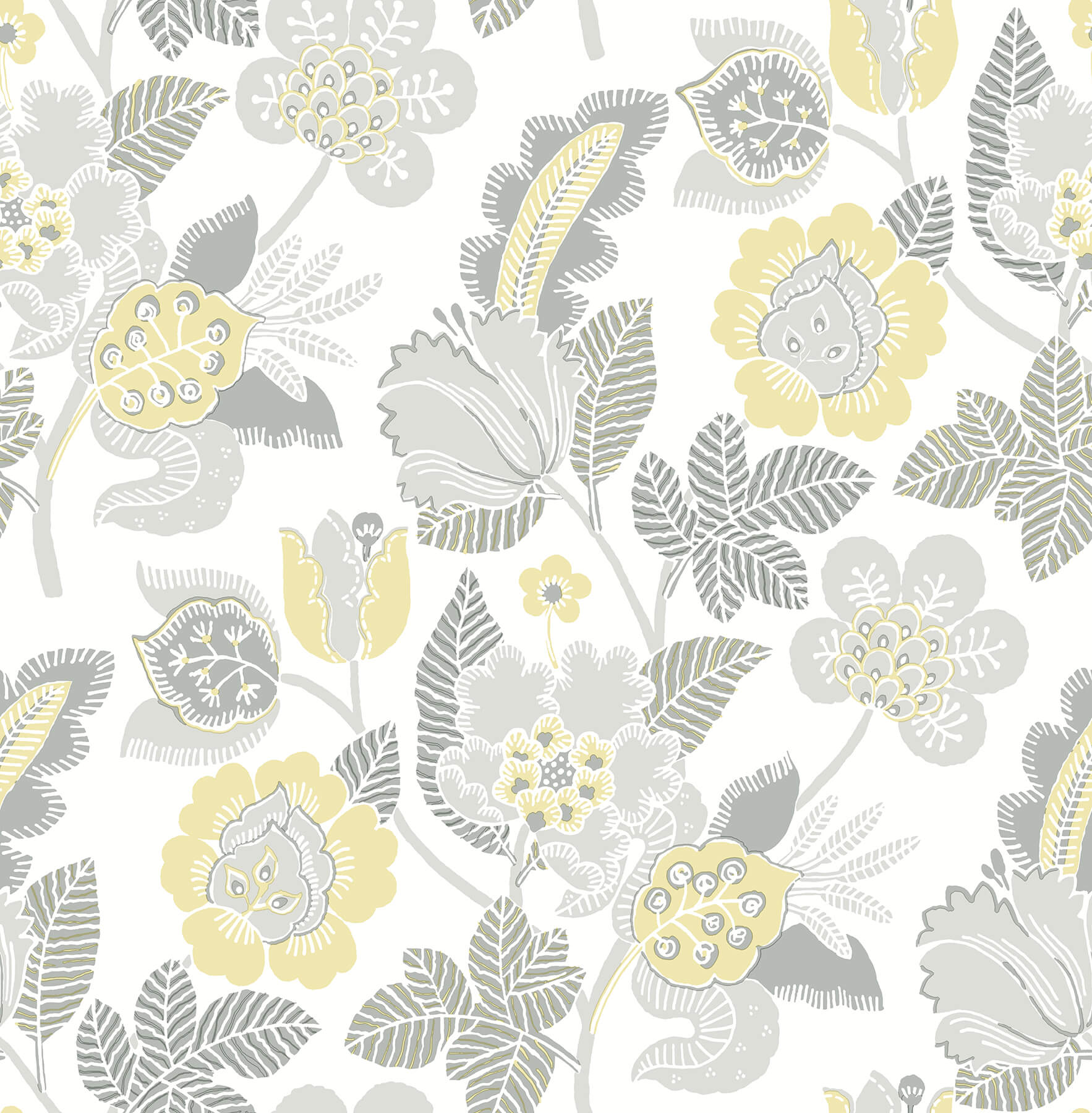 jana-light-grey-jacobean-wallpaper-york-wallcoverings-4081-26341 - York Wallcoverings Wallpaper