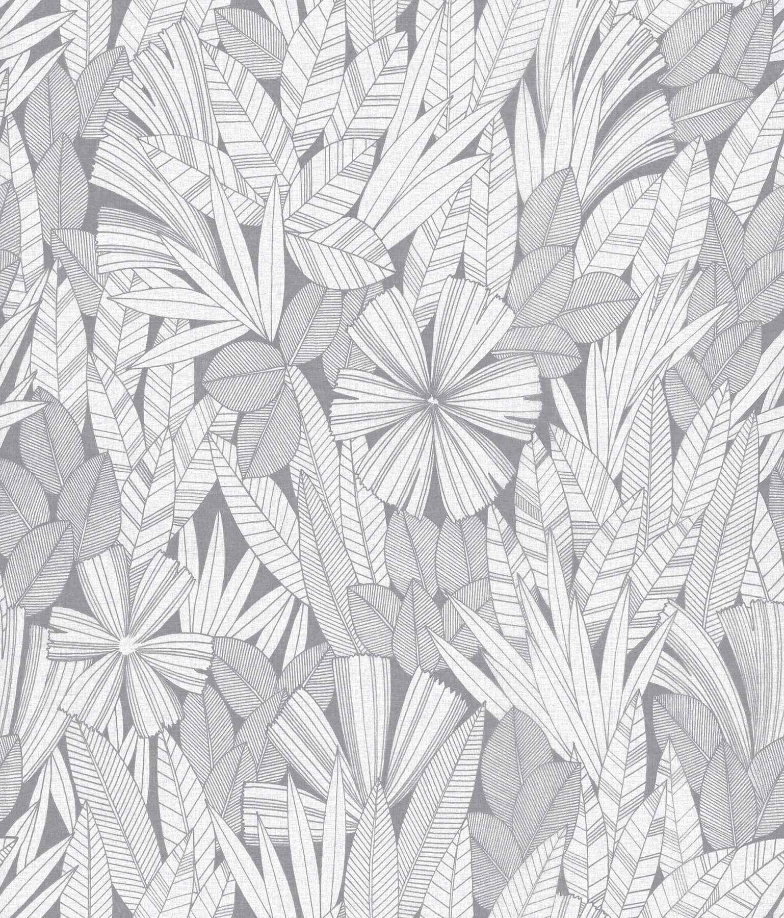 Bannon Grey Leaves Wallpaper - York Wallcoverings - 4081-26344 - York Wallcoverings Wallpaper
